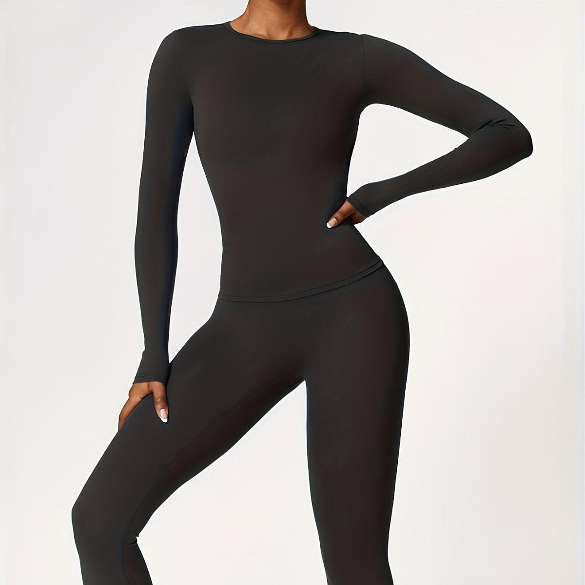 Winter Clothing For Women - Eng anliegender Yoga-Anzug, schlanker, langärmeliger Outdoor-Laufsport-Fitnessanzug,