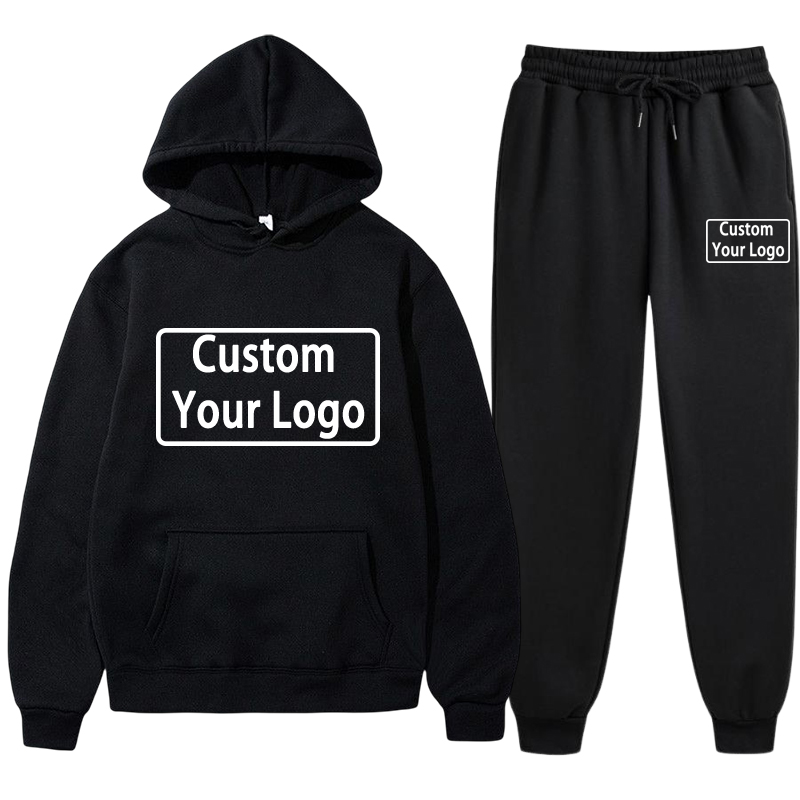 Winter Clothing For Women - Anpassbares Logo-Druck Hoodie-Jogginghosen-Set für Männer und