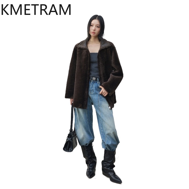 Winter Clothing In Spanish - KMETRAM Echter Spanischer Merino-Schafspelz mit angenähter