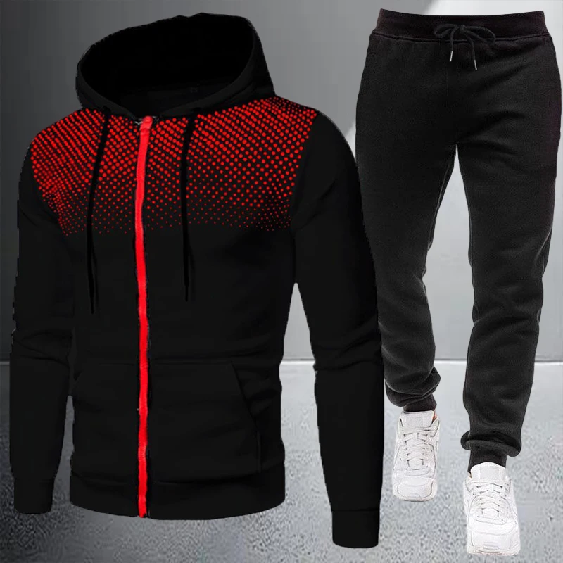 Jacket Winter Clothing - Herbst-Winter Hochwertige Herrenjacke Trainingsanzug Lässiger Kapuzenpullover