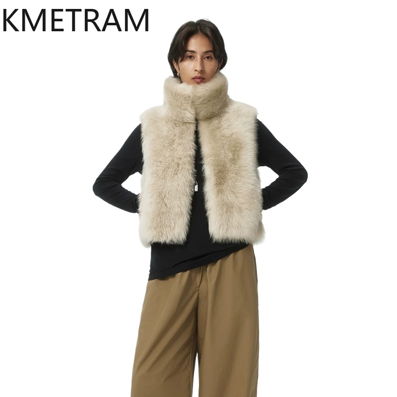 Winter Clothing In Spanish - KMETRAM Echte Spanische Toskana-Schafsfellweste mit Wollbesatz