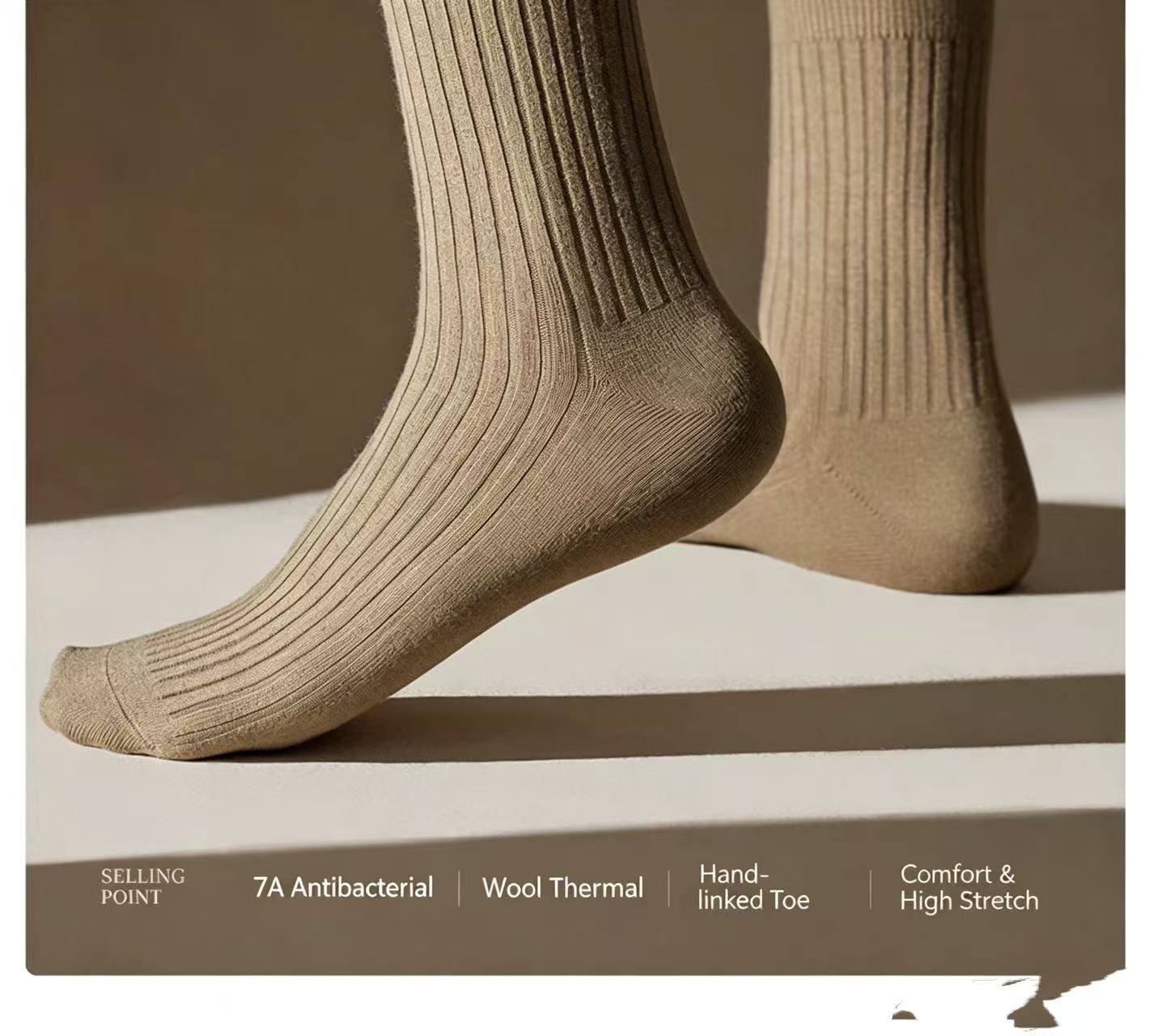 Thermal Sock Merino - 4er-Pack 39% Merinowolle Wandersocken für Herren