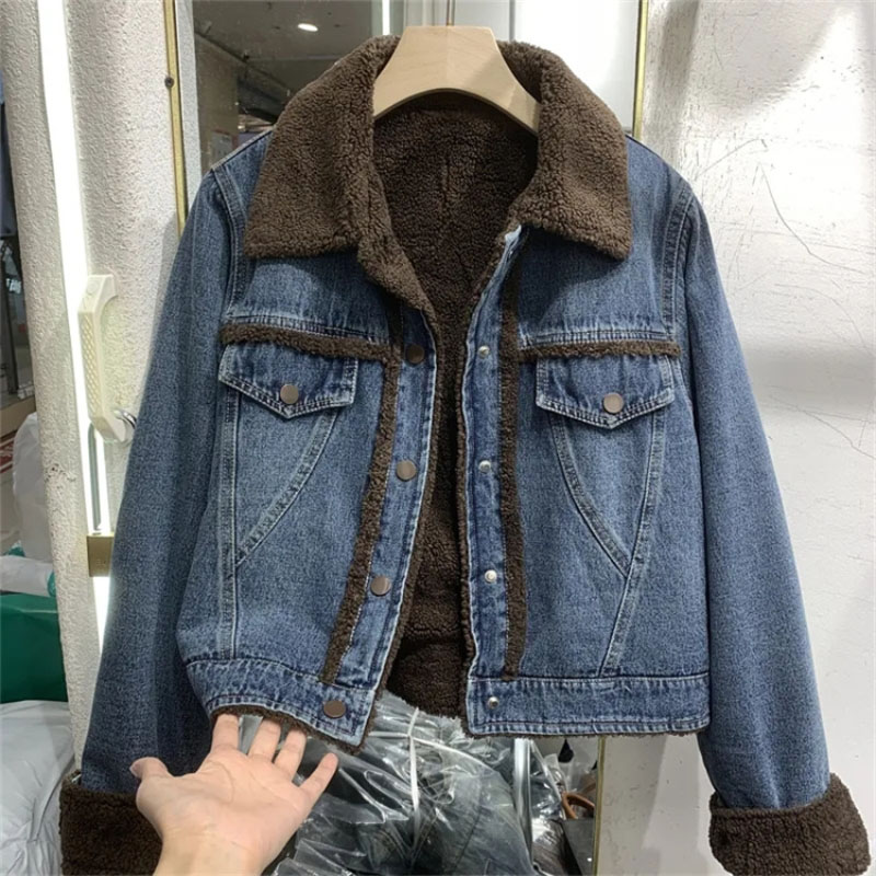 Winter Clothing Factory Outlet - Verdickter Denim Wintermantel Baumwolle gepolsterte Jacke