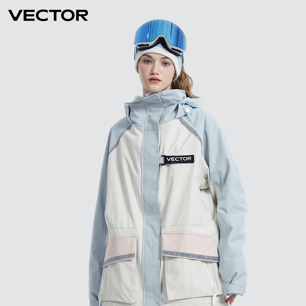Winter Clothing Vector - VECTOR Damen Kapuzen-Skijacken Herren Snowboard-Skijacke Winter