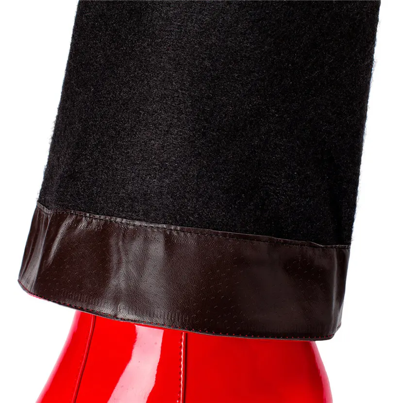 Rot Weiß Patent Leder Frauen K – Winter Clothing For Women Bewertung und Preis