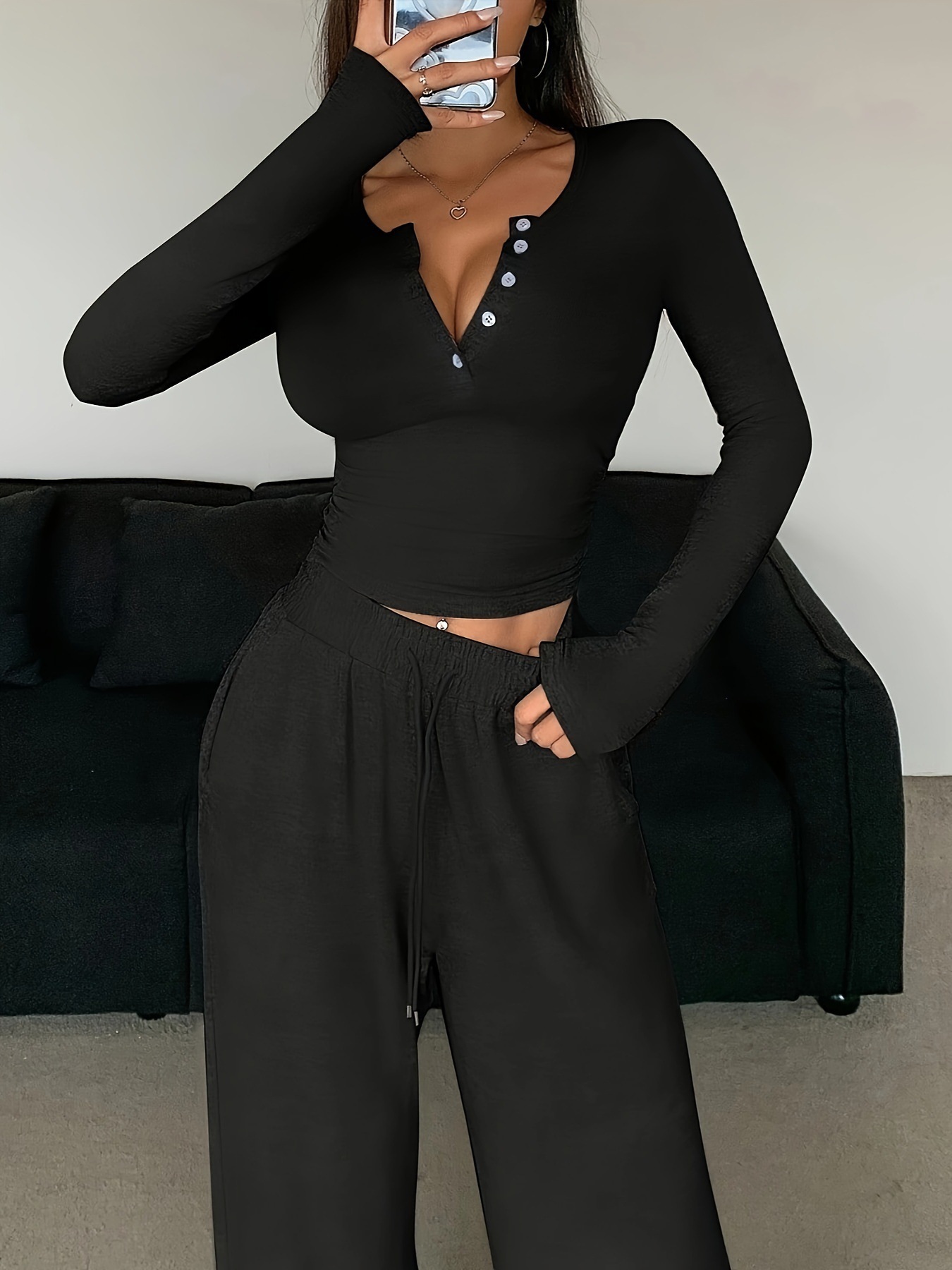 Einfarbig Hose Sets Herbst Win – Winter Clothing Factory Outlet Bewertung und Preis