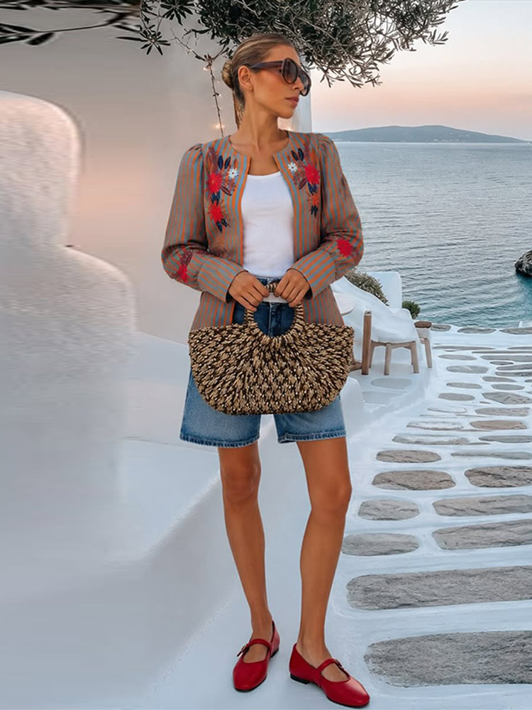 2026 Frühherbst Gestreifte Blu – Jacket Winter Clothing Bewertung und Preis